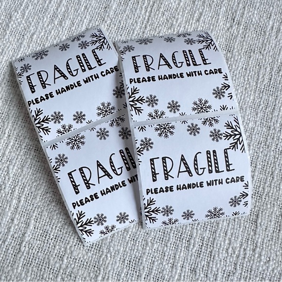 Hand Crafted Other - 100pc Fragile Holiday Shipping Sticker